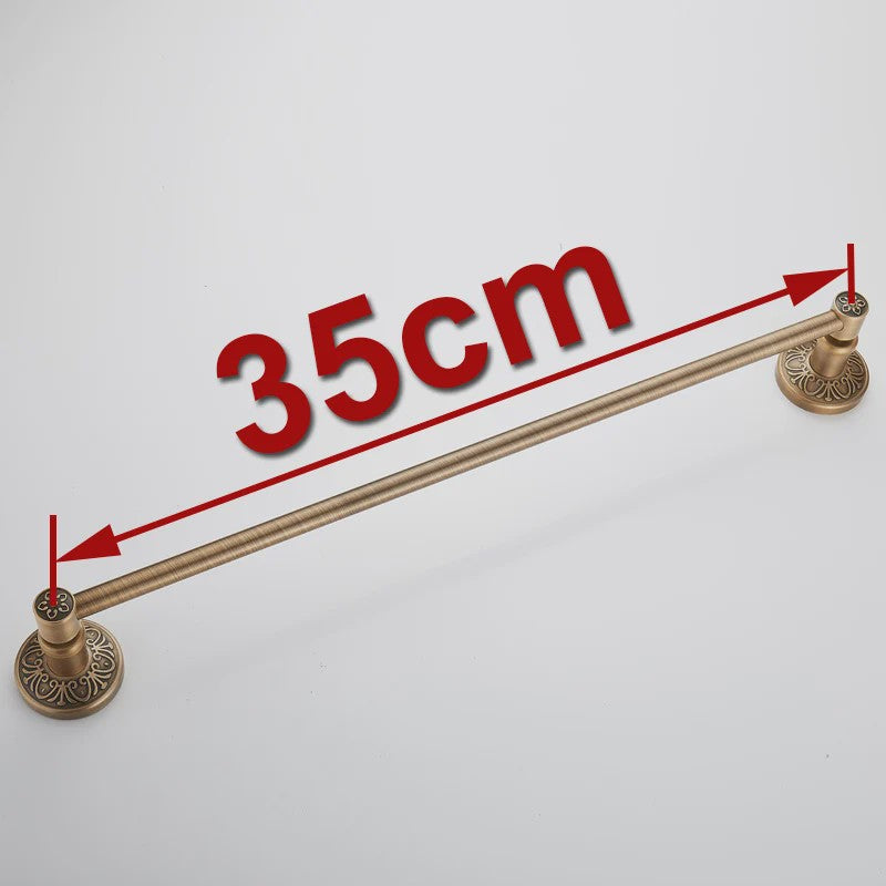 Enkele Handdoekhouder 60cm - Massief Aluminium, Antiek Messing Finish