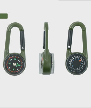 3-in-1 Kompas & Thermometer Carabiner Clip - Outdoor Survival Sleutelhanger
