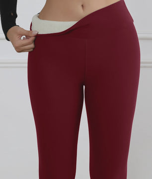 Dames Fleece Leggings - Hoge Taille, Thermo, Flared Model voor Winter & Casual