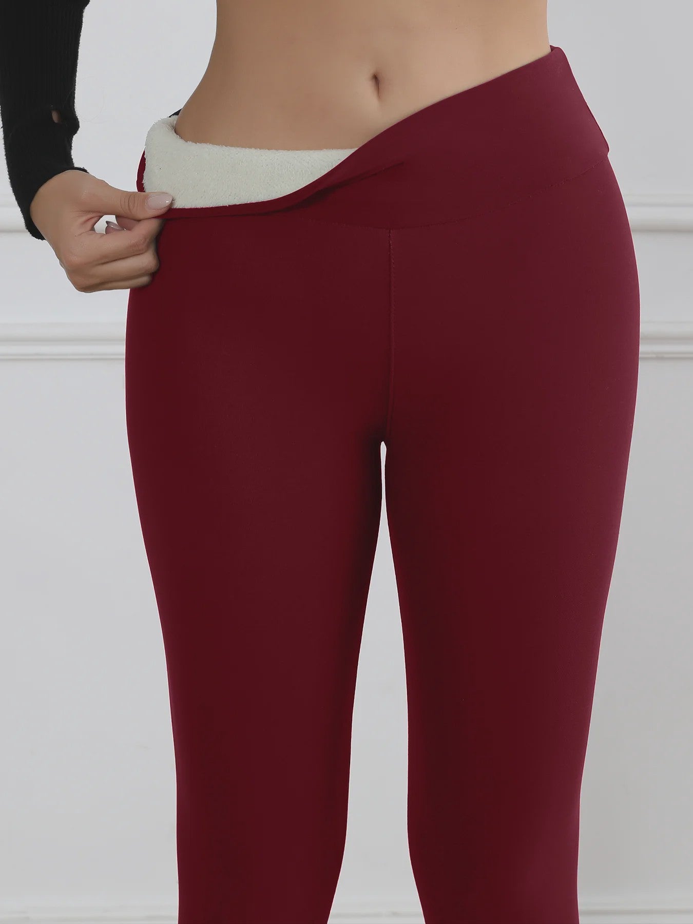 Dames Fleece Leggings - Hoge Taille, Thermo, Flared Model voor Winter & Casual