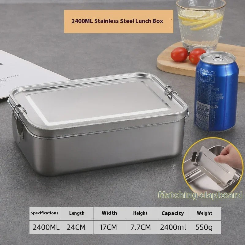 RVS Bento Lunchbox met Afsluitbare Clips - Voedselcontainer voor Werk en School