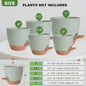 Set van 5 Zelfwaterende Plantenpotten voor Binnen - Diverse Maten (5-7 Inch)