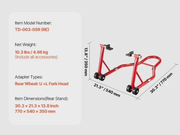 Motorlift Set: Voor- en Achterbrug Stand (850lbs) - Universeel