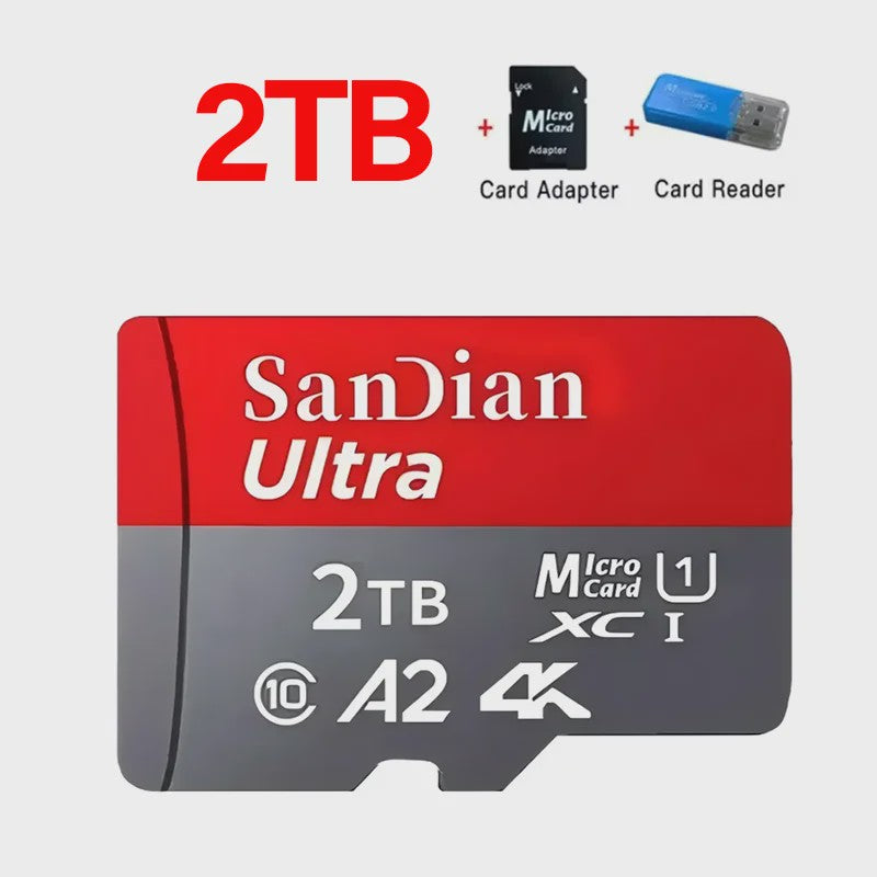 256GB Micro SDXC Kaart V30 4K Ultra HD - Hoge Snelheid Flash Geheugenkaart