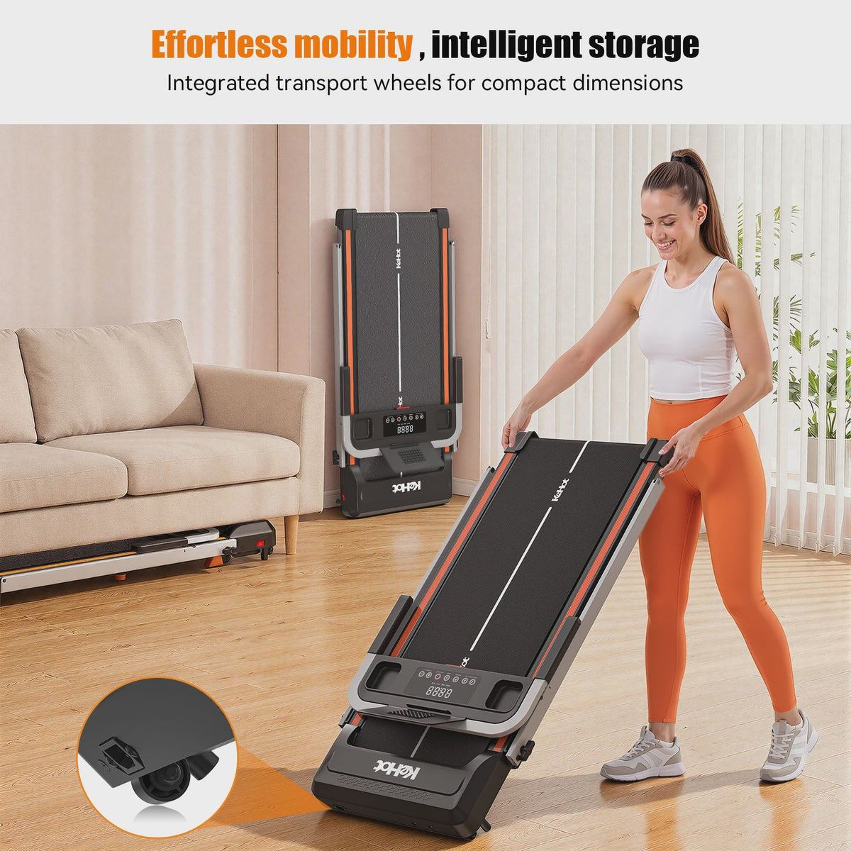 KeHot Opvouwbare Loopband met Bluetooth APP, 1-12 km/u, Incline, 125kg Capaciteit