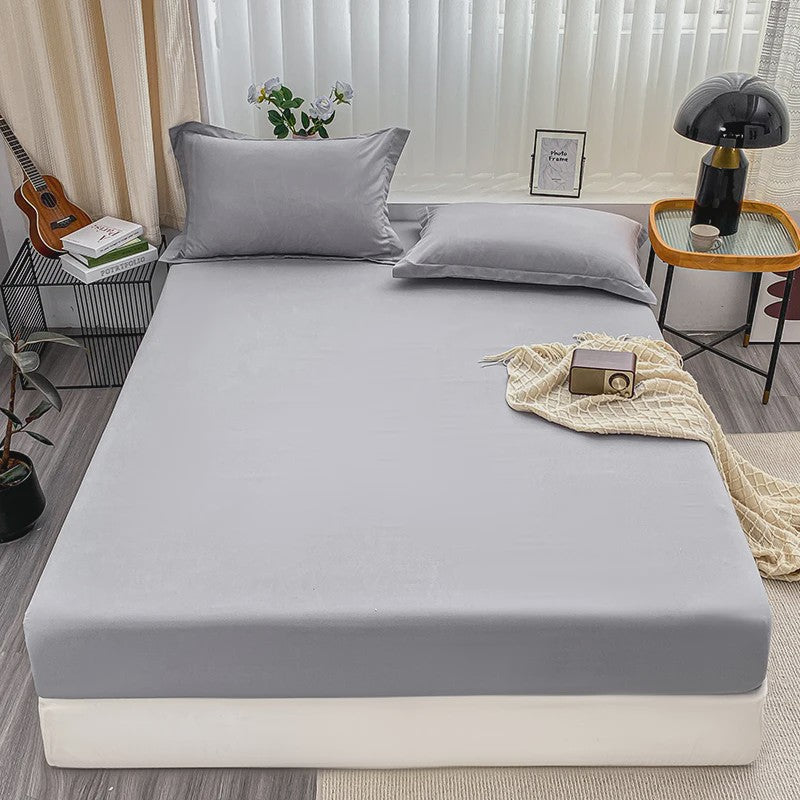 Hoeslaken met Elastische Band - Effen Kleur, Antislip & Verstelbaar voor Alle Bedden