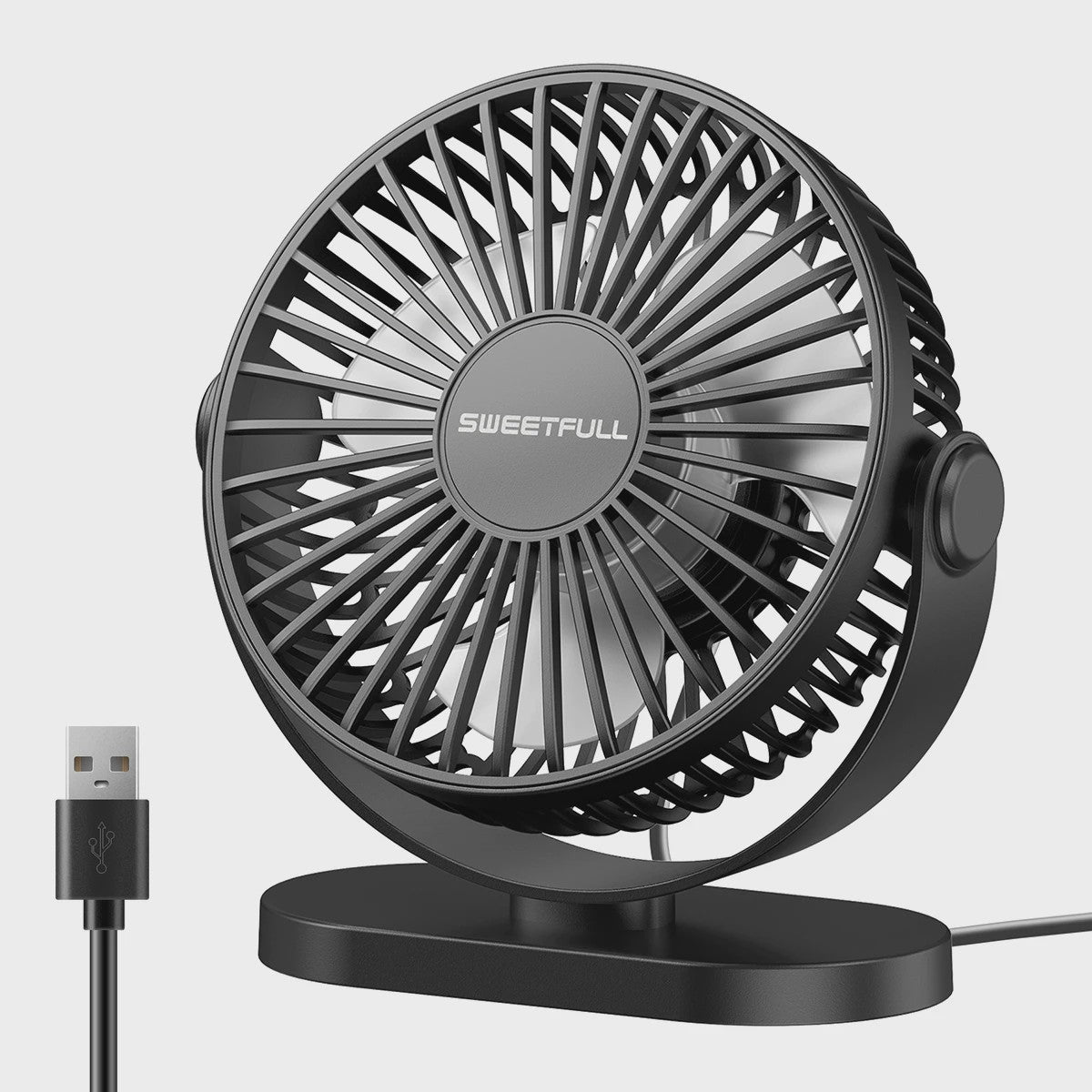 Draagbare USB Mini Ventilator - Stille 3-Snelheden Koeler voor Bureau, Kantoor & Buiten