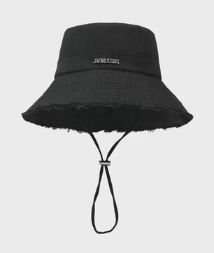 Zomerse Denim Fisherman Hat met Grote Rand en Koord - UV Bescherming voor Dames & Heren