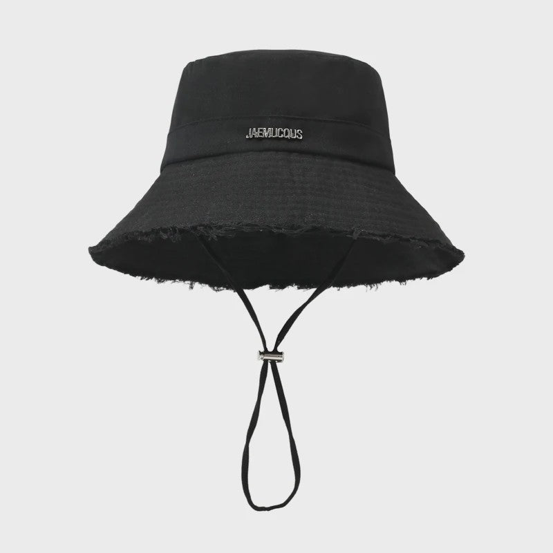 Zomerse Denim Fisherman Hat met Grote Rand en Koord - UV Bescherming voor Dames & Heren