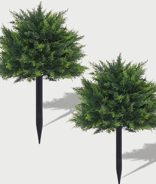 Set van 2 Kunstkerstbomen Bolvormig - Hoge Kwaliteit Kunstgroen voor Binnen en Buiten Tuindecoratie