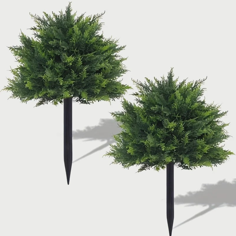 Set van 2 Kunstkerstbomen Bolvormig - Hoge Kwaliteit Kunstgroen voor Binnen en Buiten Tuindecoratie