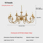 American Retro Messing Plafondlamp met Kaarslampjes - Sfeervolle Verlichting voor Woonkamer, Slaapkamer & Eetkamer