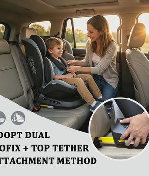 Reecle I-Size 360° Draaibaar Autostoeltje 40-150cm (0-12 Jaar) met ISOFIX