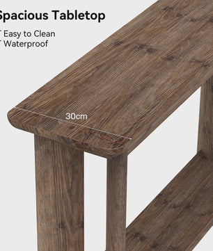 Massief Houten Console Tafel met 2 Lagen - Stijlvolle Sofa Tafel voor Hal of Woonkamer (Walnootkleur) - 105cm