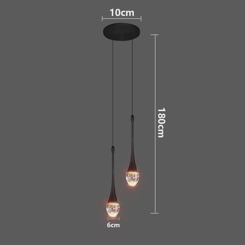 Moderne LED Hanglamp Druppelvorm - Sfeervolle Verlichting voor Slaapkamer & Nachtkastje