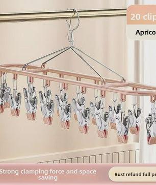 Droogrek met 20 Clips - RVS Sokkenhanger voor Ondergoed & Kleine Was