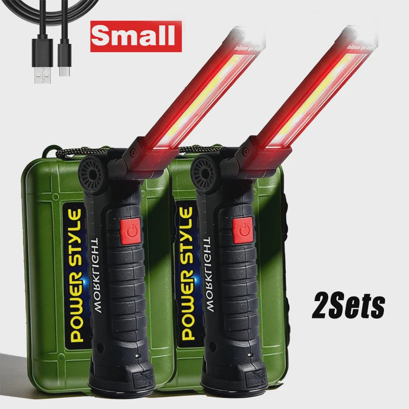 360° Draaibare LED Werklamp met 5 Modi, USB Oplaadbaar, Magneetvoet & Haak
