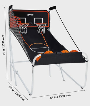 Dubbel Basketbal Arcade Spel - 2 Spelers, 8 Modi, Inclusief 4 Ballen