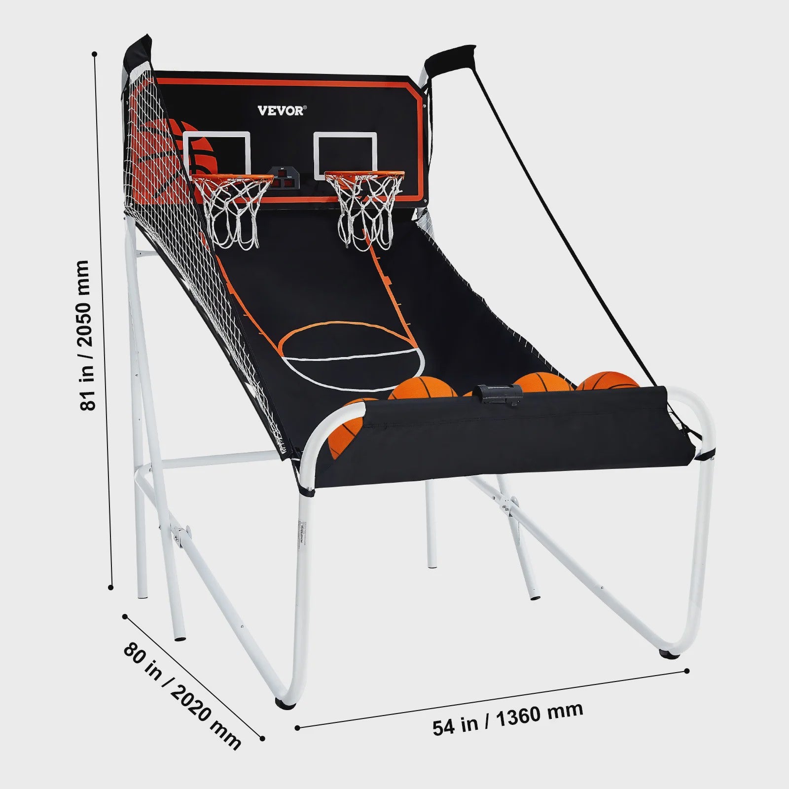 Dubbel Basketbal Arcade Spel - 2 Spelers, 8 Modi, Inclusief 4 Ballen