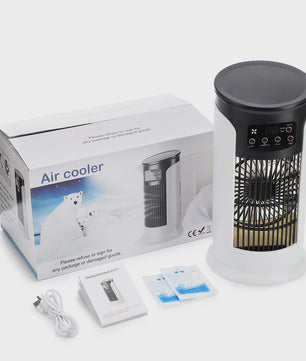 3-in-1 Draagbare Aircooler met Ventilator, Luchtbevochtiger en LED Nachtlampje - 6 Snelheden