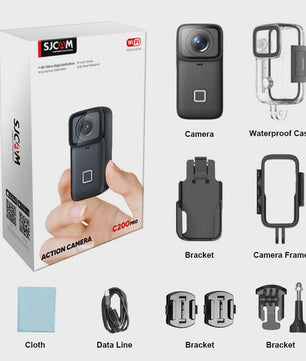 SJCAM C200PRO 4K Action Camera met Microfoon & WiFi - Compact & Waterdicht