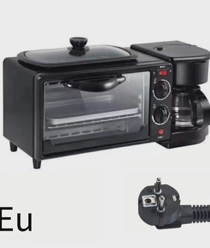 Multifunctionele Ontbijt Machine: Koffiezetter, Oven, Bakplaat & Broodrooster