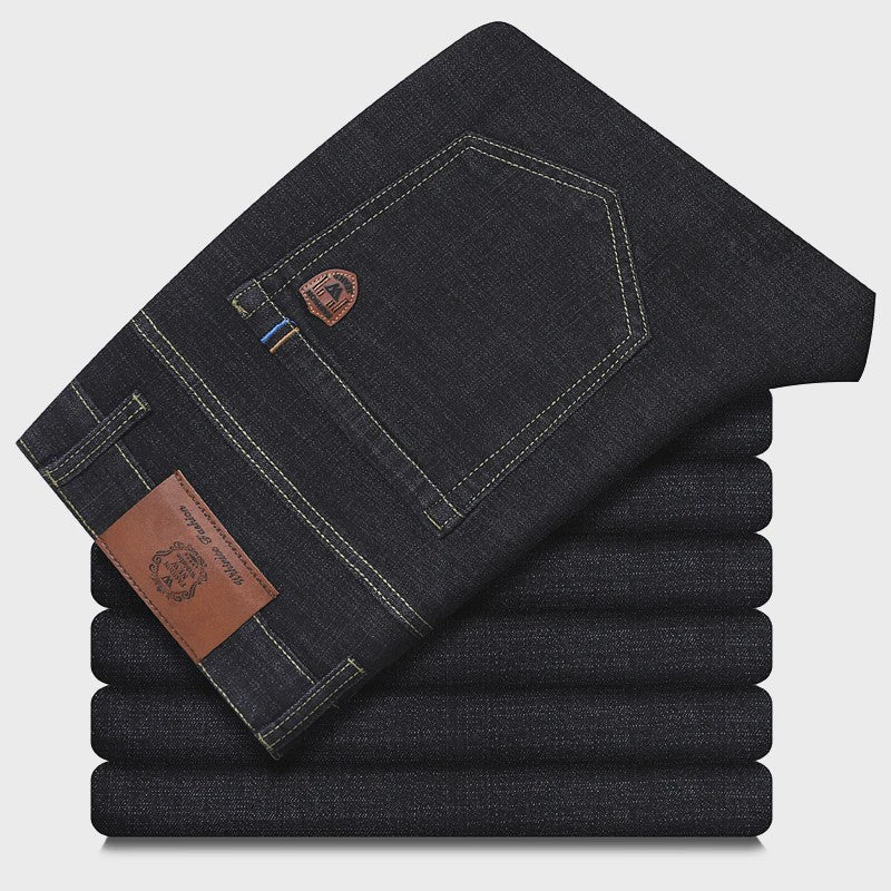 Herens Jeans Rechte Pasvorm Stretch - Zakelijk & Casual Blauw/Zwart Denim Werkbroek