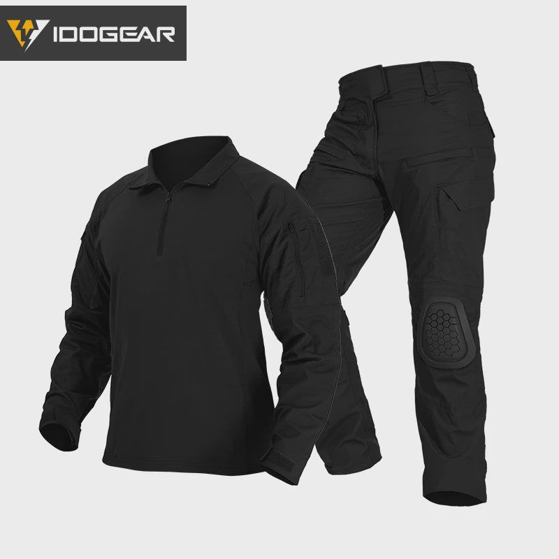 IDOGEAR G4 Tactisch Uniform Shirt & Broek met Kniebeschermers - Heren BDU Trainingskleding