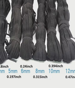 Elastisch Band Naaien - Plat Elastiek voor Kleding, Taillebanden & DIY Projecten (Wit & Zwart)