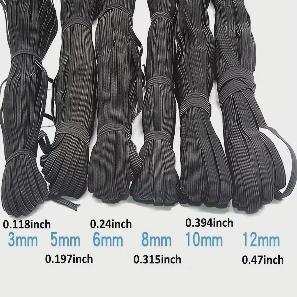 Elastisch Band Naaien - Plat Elastiek voor Kleding, Taillebanden & DIY Projecten (Wit & Zwart)