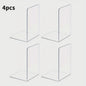 Set van 4 of 8 Stuks Transparante Acryl Boekensteunen voor Bureau & Opslag