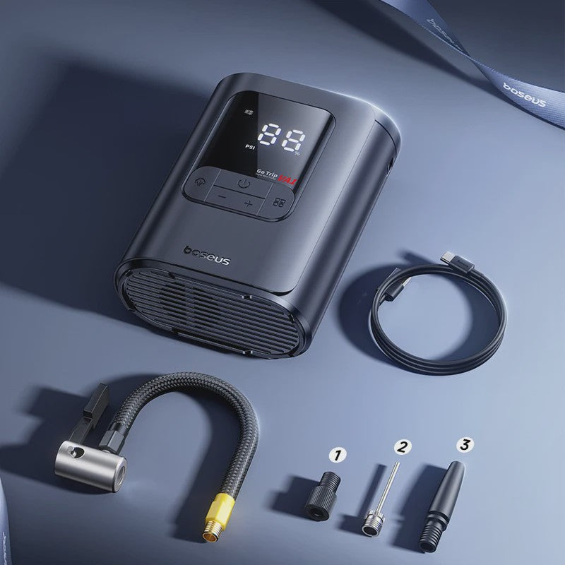 Baseus VA1 Draagbare Auto Luchtpomp - 150PSI Digitale Compressor met Nauwkeurige Bandenspanning