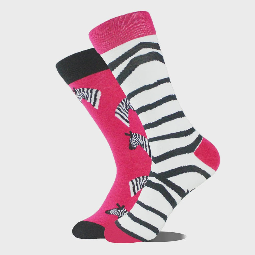 Grappige Heren Sokken met Dierenprint - Katoen, Mid-Length, Asymmetrisch Design