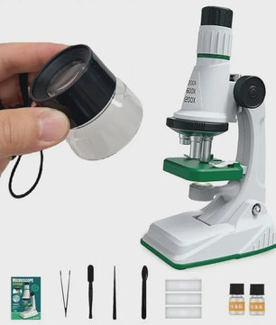 Kinderen Microscoop Set 200x-1200x Vergroting met LED Licht - STEM Educatief Speelgoed