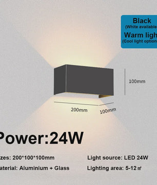 Moderne LED Wandlamp IP65 Waterdicht - Binnen & Buiten - Zwart/Wit