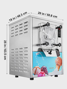 VEVOR Professionele Harde IJsmachine - 1.1 Gal Cilinder, Snel Vriezen, 4.2-5.3 Gal/Uur