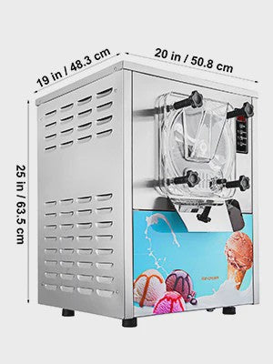 VEVOR Professionele Harde IJsmachine - 1.1 Gal Cilinder, Snel Vriezen, 4.2-5.3 Gal/Uur