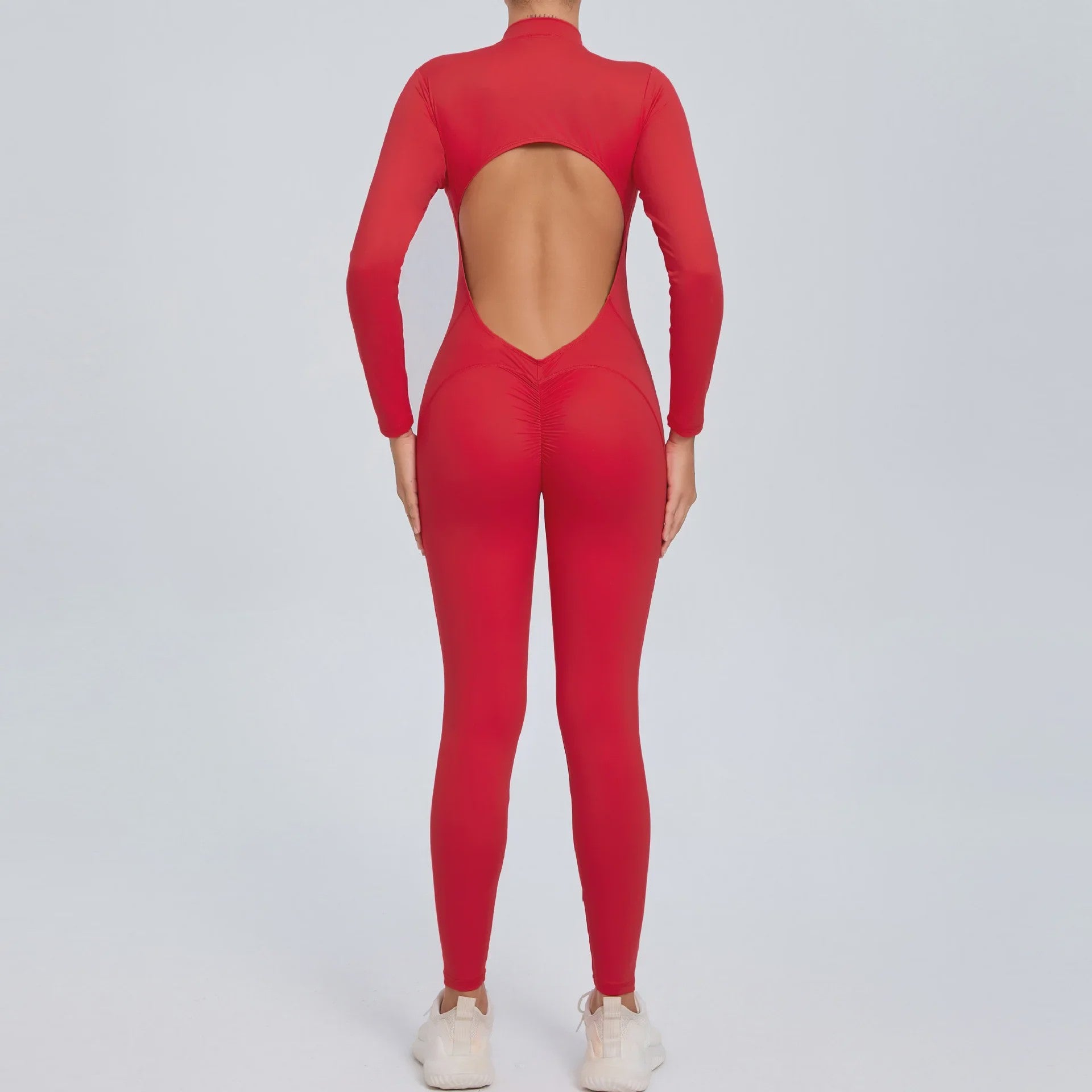 Dames Sport Jumpsuit met Lange Mouwen - Fitness & Gym Kleding - Zomer Sexy Stijl - Blauw