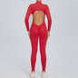 Dames Sport Jumpsuit met Lange Mouwen - Fitness & Gym Kleding - Zomer Sexy Stijl - Blauw