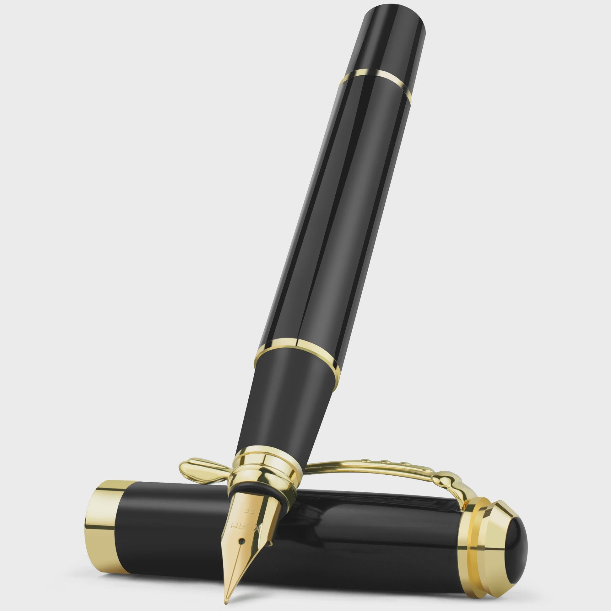 Luxe Zwarte Metalen Vulpen met Extra Fijne 0.38mm Penpunt - Ideaal voor Kalligrafie & Cadeau