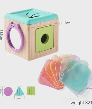 Montessori Stoffen Tissue Box Speelgoed - Educatief Sensorisch Speelgoed voor Baby's met Vinger Oefening