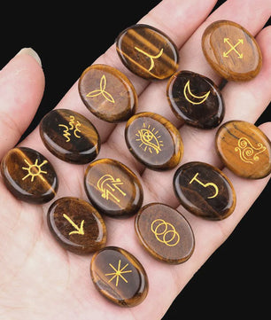 13-delige Amethist Runen Set - Kristallen Stenen voor Reiki, Meditatie & Divinatie