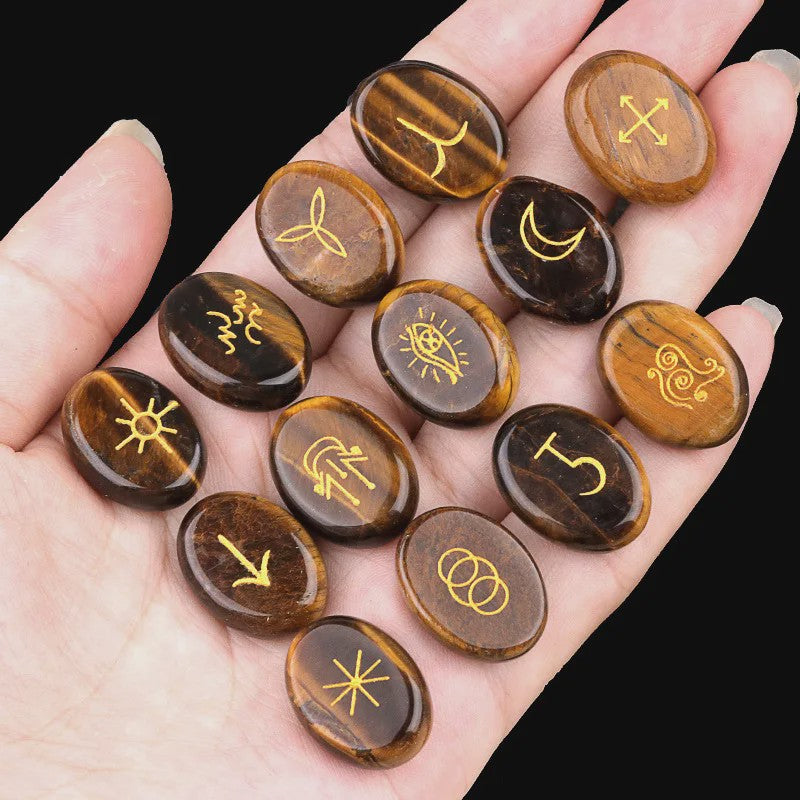 13-delige Amethist Runen Set - Kristallen Stenen voor Reiki, Meditatie & Divinatie