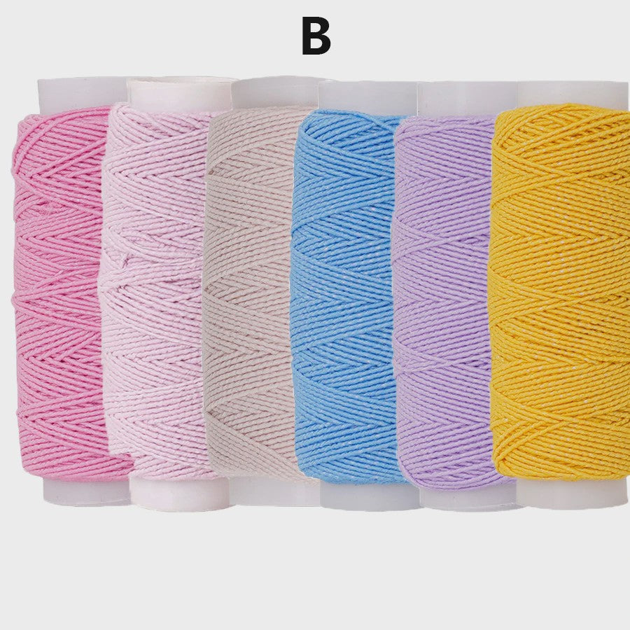 Elastisch Naaigaren 0.6mm - 6 Kleuren Set (20M) voor DIY, Kleding & Hobby