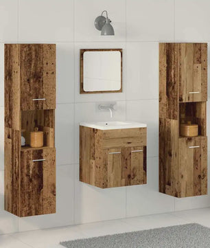Complete Hout-look Badkamermeubelset voor Moderne Badkamers