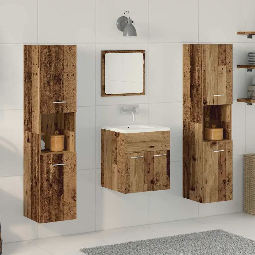 Complete Hout-look Badkamermeubelset voor Moderne Badkamers