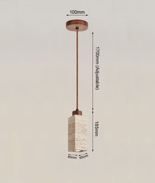 Sfeervolle Hanglamp met Steenlook en Houten Accent - Perfect voor Slaapkamer of Bar