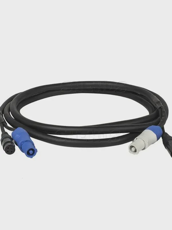 Combinatie DMX Powercon Kabel 3m/2m - Stroom & Lichtsturing voor Podium & DJ