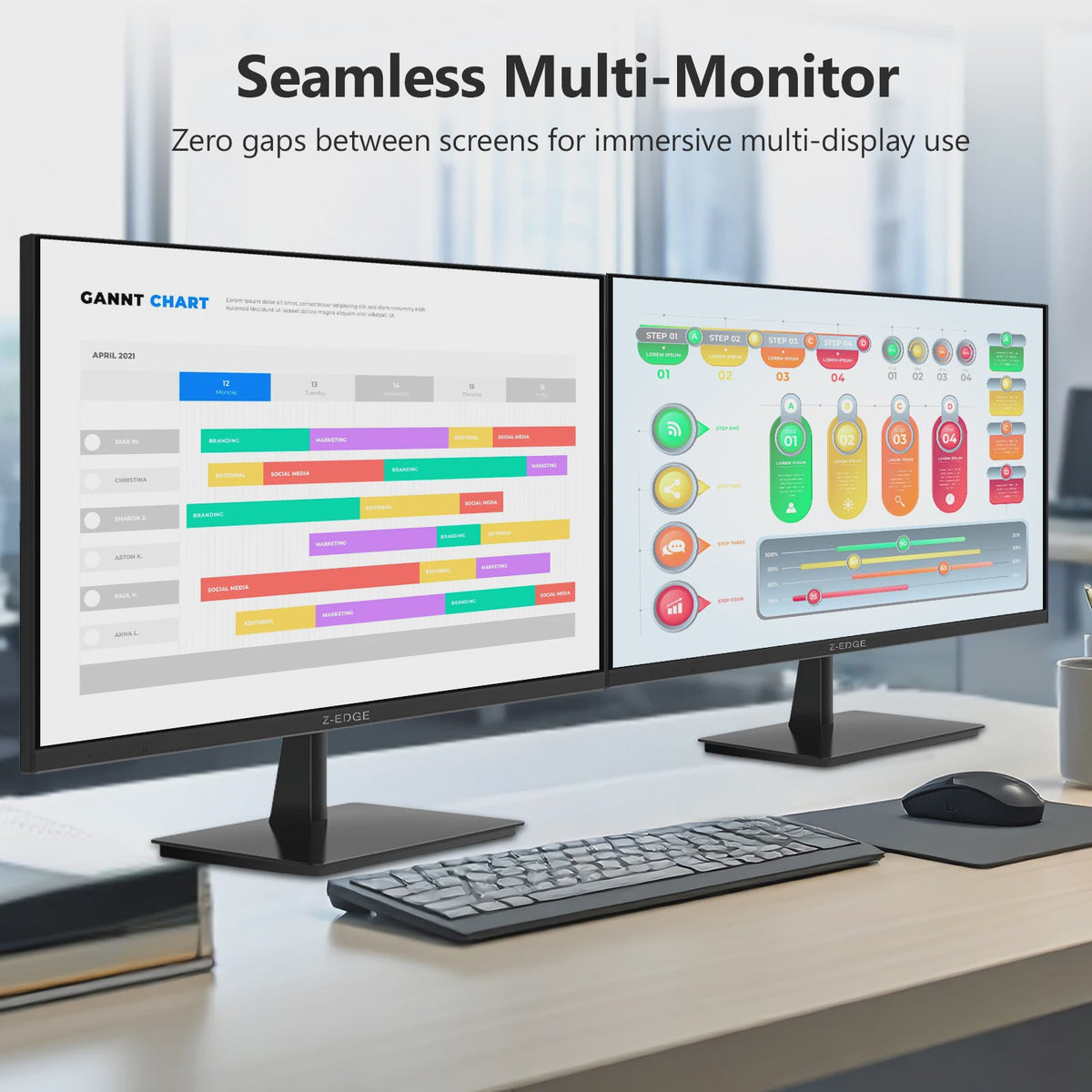 Z-EDGE 27" 4K UHD Monitor (3840x2160) IPS, 60Hz, 100% sRGB, FreeSync, HDR10