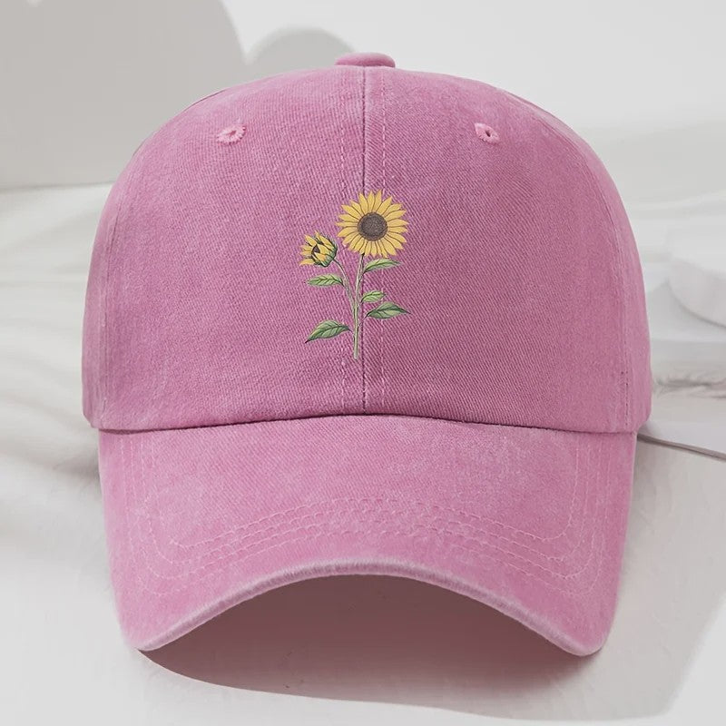 Retro Zonnebloem Baseballpet - Stijlvolle Dad Hat voor Buitenactiviteiten